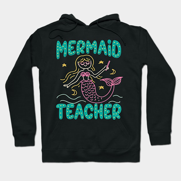 Mermaid Teacher Hoodie by Shiva121